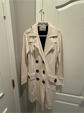 Cream Double-Breasted Trench Coat